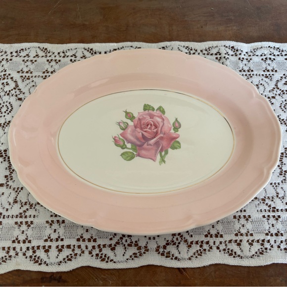 Elegant Pink Rose Platter - Picture 1 of 6